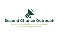 Second Chance Outreach logo — megaphone symbol and tagline